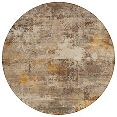 Machine Washable Indoor/Outdoor Chantille ACN2368 Orange 8' x 8' Round Rug