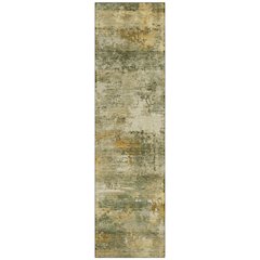 Machine Washable Indoor/Outdoor Chantille ACN2368 Green 2'3" x 7'6" Runner Rug