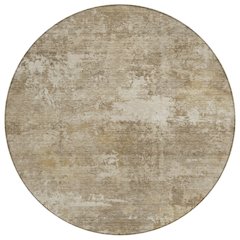 Machine Washable Indoor/Outdoor Chantille ACN2369 Brown 8' x 8' Round Rug