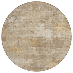 Machine Washable Indoor/Outdoor Chantille ACN2369 Brown 8' x 8' Round Rug
