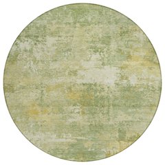 Machine Washable Indoor/Outdoor Chantille ACN2369 Green 8' x 8' Round Rug