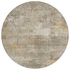 Machine Washable Indoor/Outdoor Chantille ACN2369 Brown 8' x 8' Round Rug