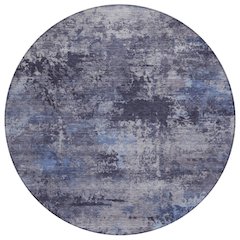 Machine Washable Indoor/Outdoor Chantille ACN2370 Blue 8' x 8' Round Rug