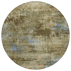 Machine Washable Indoor/Outdoor Chantille ACN2370 Brown 8' x 8' Round Rug