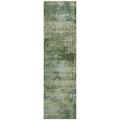 Machine Washable Indoor/Outdoor Chantille ACN2370 Green 2'3" x 7'6" Runner Rug