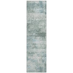 Machine Washable Indoor/Outdoor Chantille ACN2370 Green 2'3" x 7'6" Runner Rug