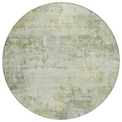 Machine Washable Indoor/Outdoor Chantille ACN2371 Green 8' x 8' Round Rug