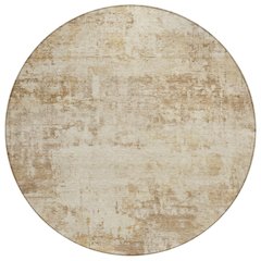 Machine Washable Indoor/Outdoor Chantille ACN2371 Brown 8' x 8' Round Rug