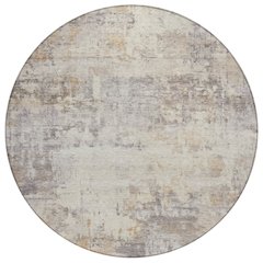 Machine Washable Indoor/Outdoor Chantille ACN2371 Ivory 8' x 8' Round Rug