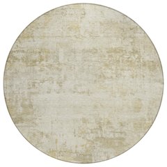 Machine Washable Indoor/Outdoor Chantille ACN2371 Ivory 8' x 8' Round Rug