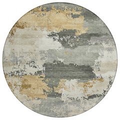 Machine Washable Indoor/Outdoor Chantille ACN2372 Green 8' x 8' Round Rug
