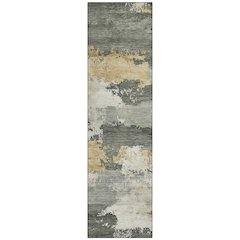 Machine Washable Indoor/Outdoor Chantille ACN2372 Green 2'3" x 7'6" Runner Rug