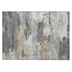 Machine Washable Indoor/Outdoor Chantille ACN2372 Gray 1'8" x 2'6" Rug