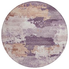 Machine Washable Indoor/Outdoor Chantille ACN2372 Purple 8' x 8' Round Rug