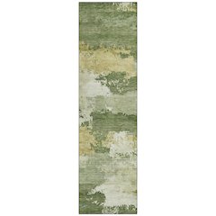 Machine Washable Indoor/Outdoor Chantille ACN2372 Green 2'3" x 7'6" Runner Rug