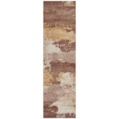 Machine Washable Indoor/Outdoor Chantille ACN2372 Orange 2'3" x 7'6" Runner Rug