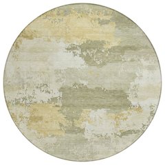 Machine Washable Indoor/Outdoor Chantille ACN2372 Green 8' x 8' Round Rug