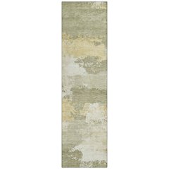 Machine Washable Indoor/Outdoor Chantille ACN2372 Green 2'3" x 7'6" Runner Rug