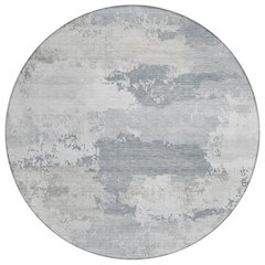 Machine Washable Indoor/Outdoor Chantille ACN2372 Gray 8' x 8' Round Rug