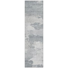 Machine Washable Indoor/Outdoor Chantille ACN2372 Gray 2'3" x 7'6" Runner Rug