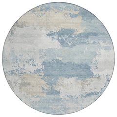 Machine Washable Indoor/Outdoor Chantille ACN2372 Blue 8' x 8' Round Rug