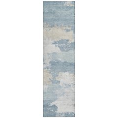 Machine Washable Indoor/Outdoor Chantille ACN2372 Blue 2'3" x 7'6" Runner Rug