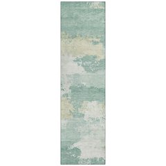 Machine Washable Indoor/Outdoor Chantille ACN2372 Teal 2'3" x 7'6" Runner Rug
