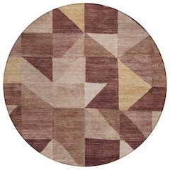 Machine Washable Indoor/Outdoor Chantille ACN2373 Red 8' x 8' Round Rug