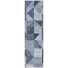 Machine Washable Indoor/Outdoor Chantille ACN2373 Blue 2'3" x 7'6" Runner Rug