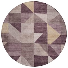 Machine Washable Indoor/Outdoor Chantille ACN2373 Purple 8' x 8' Round Rug