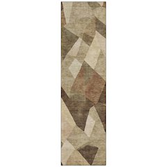 Machine Washable Indoor/Outdoor Chantille ACN2374 Brown 2'3" x 7'6" Runner Rug