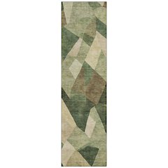 Machine Washable Indoor/Outdoor Chantille ACN2374 Green 2'3" x 7'6" Runner Rug