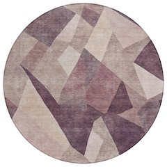 Machine Washable Indoor/Outdoor Chantille ACN2374 Purple 8' x 8' Round Rug
