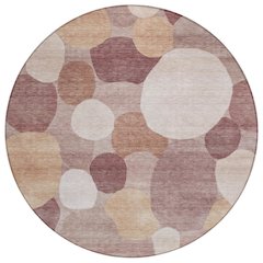 Machine Washable Indoor/Outdoor Chantille ACN2375 Pink 8' x 8' Round Rug