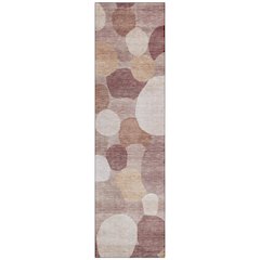 Machine Washable Indoor/Outdoor Chantille ACN2375 Pink 2'3" x 7'6" Runner Rug