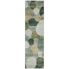Machine Washable Indoor/Outdoor Chantille ACN2375 Green 2'3" x 7'6" Runner Rug