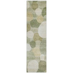 Machine Washable Indoor/Outdoor Chantille ACN2375 Green 2'3" x 7'6" Runner Rug