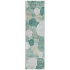 Machine Washable Indoor/Outdoor Chantille ACN2375 Teal 2'3" x 7'6" Runner Rug