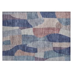Machine Washable Indoor/Outdoor Chantille ACN2376 Blue 1'8" x 2'6" Rug