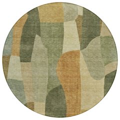 Machine Washable Indoor/Outdoor Chantille ACN2376 Green 8' x 8' Round Rug