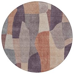 Machine Washable Indoor/Outdoor Chantille ACN2376 Purple 8' x 8' Round Rug