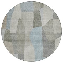 Machine Washable Indoor/Outdoor Chantille ACN2376 Brown 8' x 8' Round Rug