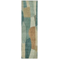 Machine Washable Indoor/Outdoor Chantille ACN2376 Teal 2'3" x 7'6" Runner Rug