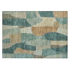 Machine Washable Indoor/Outdoor Chantille ACN2376 Teal 1'8" x 2'6" Rug