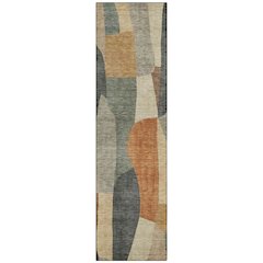 Machine Washable Indoor/Outdoor Chantille ACN2376 Orange 2'3" x 7'6" Runner Rug