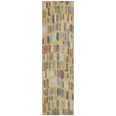 Machine Washable Indoor/Outdoor Chantille ACN2377 Gold 2'3" x 7'6" Runner Rug