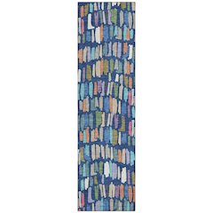 Machine Washable Indoor/Outdoor Chantille ACN2377 Blue 2'3" x 7'6" Runner Rug
