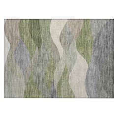 Machine Washable Indoor/Outdoor Chantille ACN2378 Green 1'8" x 2'6" Rug