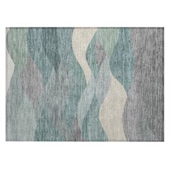 Machine Washable Indoor/Outdoor Chantille ACN2378 Teal 1'8" x 2'6" Rug