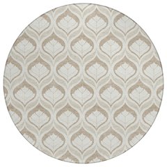 Machine Washable Indoor/Outdoor Chantille ACN2379 Brown 8' x 8' Round Rug